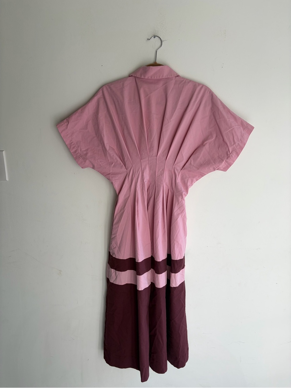 ANTHROPOLOGIE The Tobie Button-Front Pink Stripe Pleated Shirt Dress Size Small - Picture 7 of 8